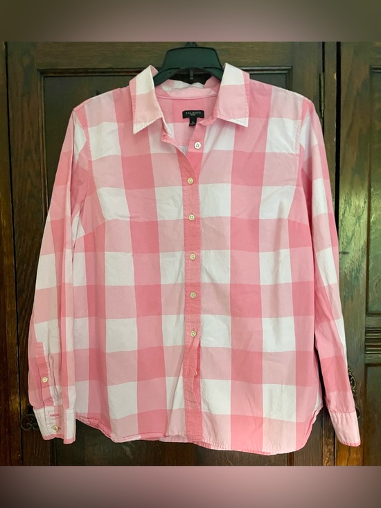 Talbots Tops - Vintage Talbots Pink & White Checked Button-Down Shirt Size LP